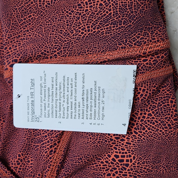 Nwt Lululemon Invigorate HR Tight 25 Leggings *Everlux - Picture 9 of 9